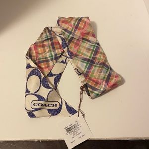 COACH 100 SILK DAISY MADRAS PONYTAIL OR NECK SCARF!